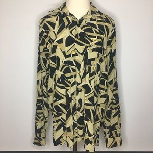 XACUS Collezioni Women’s Patterned Button Down Shirt, Large